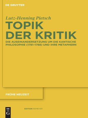 cover image of Topik der Kritik